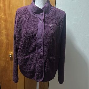 PINK Victoria’s Secret Purple Button Up Sherpa Jacket M/L